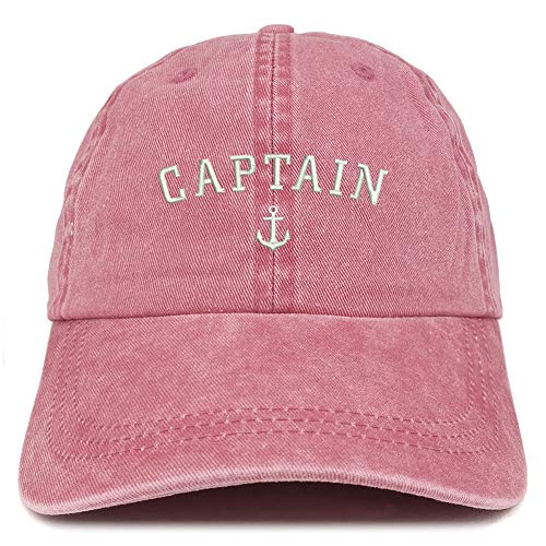 Trendy Apparel Shop Captain Anchor Embroidered Washed Cotton Adjustable Cap
