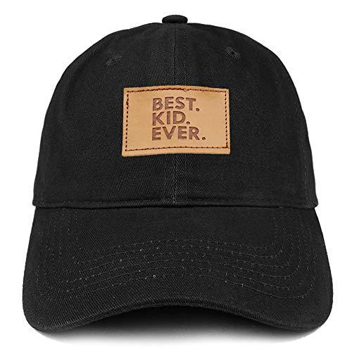Trendy Apparel Shop Best Kid Ever Leather Patch Embroidered Cotton Dad Hat