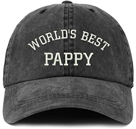 Trendy Apparel Shop XXL World's Best Pappy Embroidered Unstructured Washed Pigment Dyed Baseball Cap