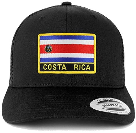 Trendy Apparel Shop Costa Rica Flag Patch Retro Trucker Mesh Cap