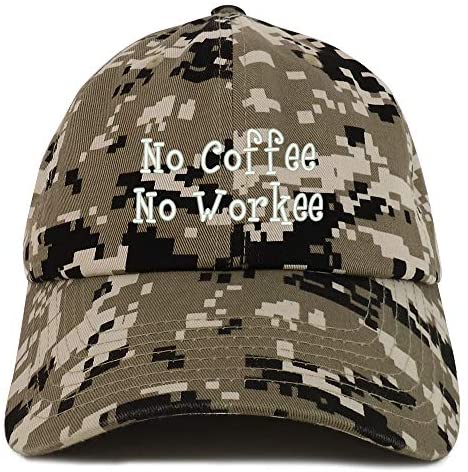 Trendy Apparel Shop No Coffee No Workee Soft Crown 100% Brushed Cotton Cap