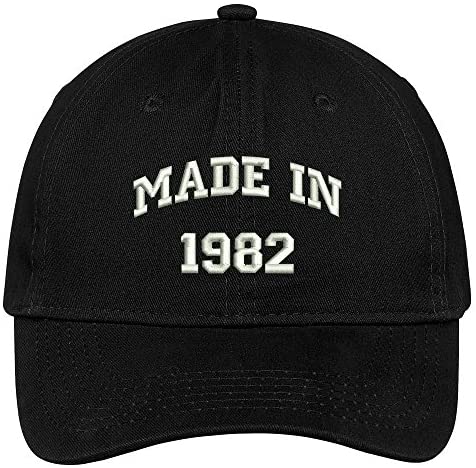 Trendy Apparel Shop Made in 1982-37th Birthday Embroidered Brushed Cotton Baseball Cap
