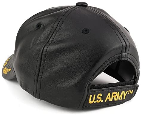 Trendy Apparel Shop U.S. Military Veteran Seal 3D Embroidered PU Leather Adjustable Baseball Cap