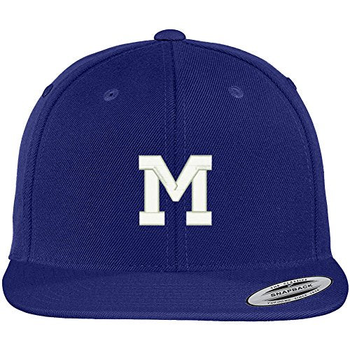 Trendy Apparel Shop Letter M Collegiate Varsity Font Initial Embroidered Baseball Cap