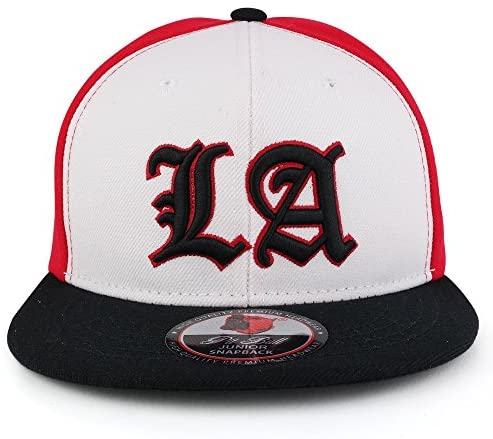 Trendy Apparel Shop Kids Two-Tone Los Angeles 3D Embroidered Flatbill Snapback Cap
