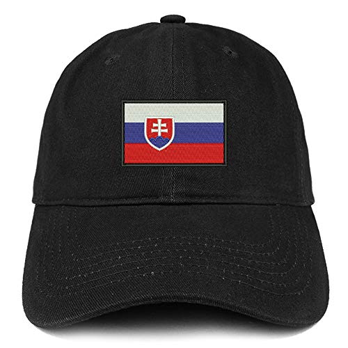 Trendy Apparel Shop Flag of Slovakia Embroidered Soft Crown 100% Brushed Cotton Cap