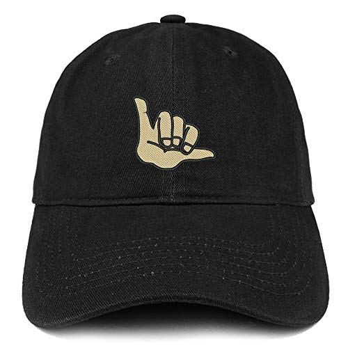 Trendy Apparel Shop Hang Loose Embroidered Soft Crown 100% Brushed Cotton Cap
