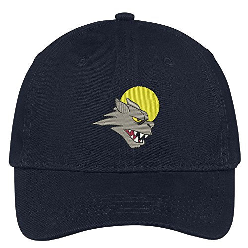Trendy Apparel Shop Small Werewolf Embroidered Halloween Themed Cotton Baseball Cap