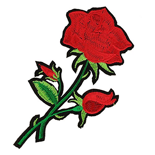 Trendy Apparel Shop Colorful Flower Rose Embroidered Iron On Patch