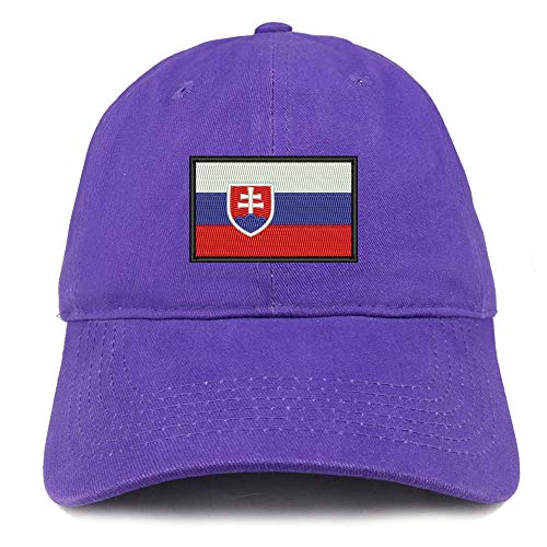 Trendy Apparel Shop Flag of Slovakia Embroidered Soft Crown 100% Brushed Cotton Cap