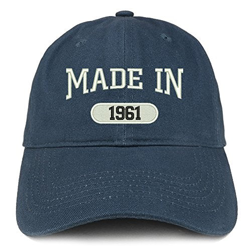 Trendy Apparel Shop Made in 1961 Embroidered 60th Birthday Brushed Cotton Cap