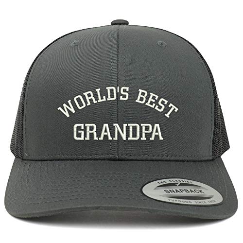 Trendy Apparel Shop Flexfit World's Best Grandpa Embroidered Retro Trucker Mesh Cap