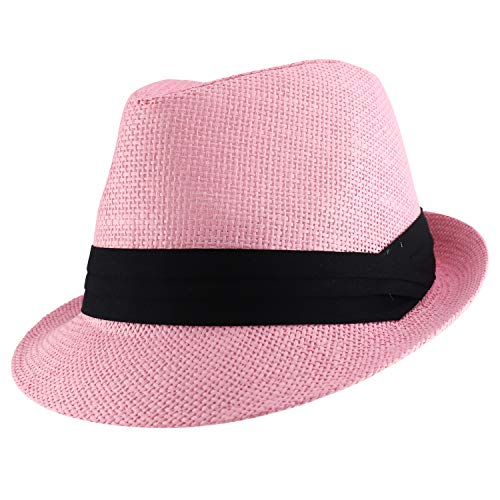 Trendy Apparel Shop Kid's Small Size Paper Woven Straw Summer Fedora