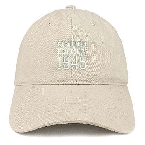 Trendy Apparel Shop Limited Edition 1945 Embroidered Birthday Gift Brushed Cotton Cap