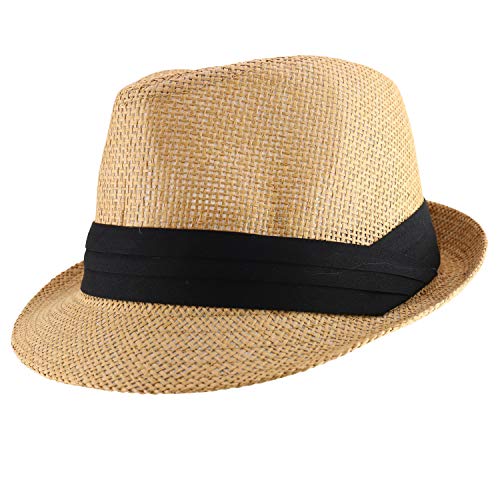 Trendy Apparel Shop Kid's Small Size Paper Woven Straw Summer Fedora