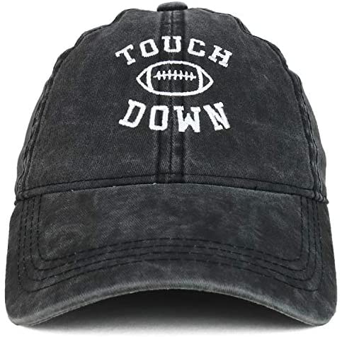 Trendy Apparel Shop Touch Down Football Embroidered Washed Cotton Baseball Cap