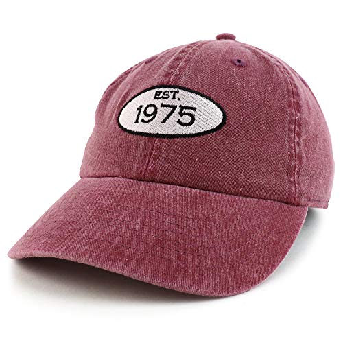 Trendy Apparel Shop 45th Birthday Established 1976 Washed Cotton Adjustable Cap