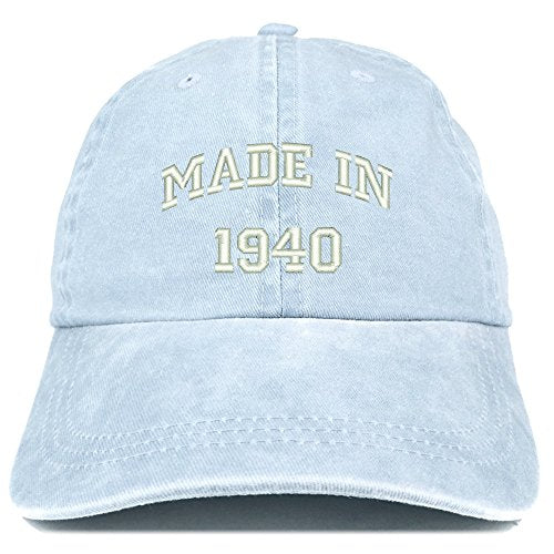Trendy Apparel Shop Made in 1940 Text Embroidered 81st Birthday Washed Cap