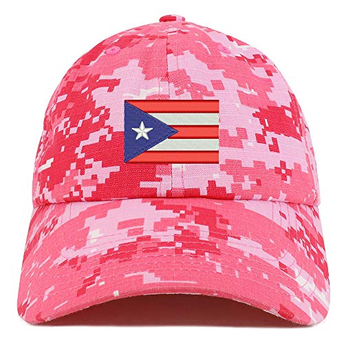 Trendy Apparel Shop Puerto Rico Flag Embroidered Soft Crown 100% Brushed Cotton Cap