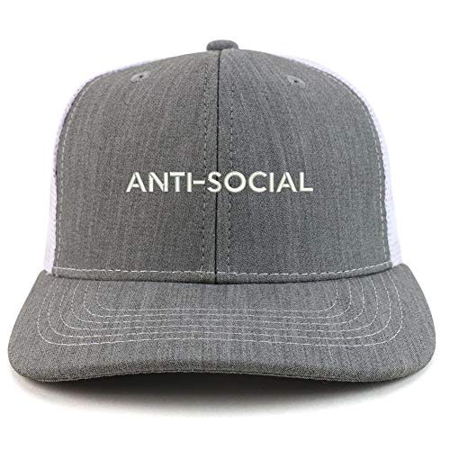 Trendy Apparel Shop Anti Social Cotton Two Tone Trucker Baseball Cap