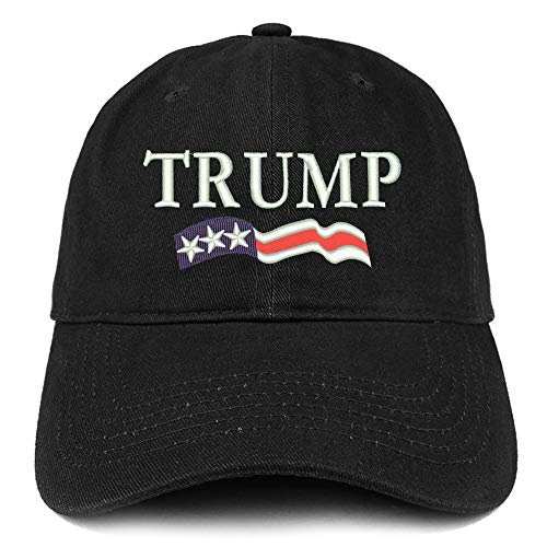 Trendy Apparel Shop Trump USA Flag Embroidered Unstructured Cotton Dad Hat