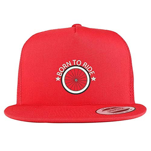 Trendy Apparel Shop Born to Ride Embroidered 5 Panel Flatbill Mesh Cap