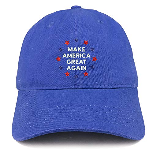 Trendy Apparel Shop Make America Great Again Star Embroidered Soft Crown 100% Brushed Cotton Cap