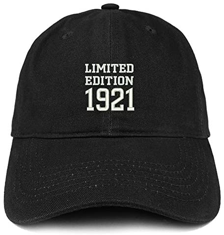 Trendy Apparel Shop Limited Edition 1921 Embroidered Birthday Gift Brushed Cotton Cap