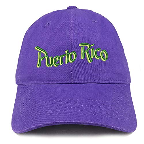 Trendy Apparel Shop Puerto Rico Embroidered Soft Crown 100% Brushed Cotton Cap