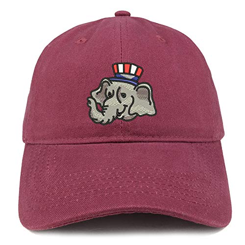 Trendy Apparel Shop Republican Elephant Embroidered Unstructured Cotton Dad Hat