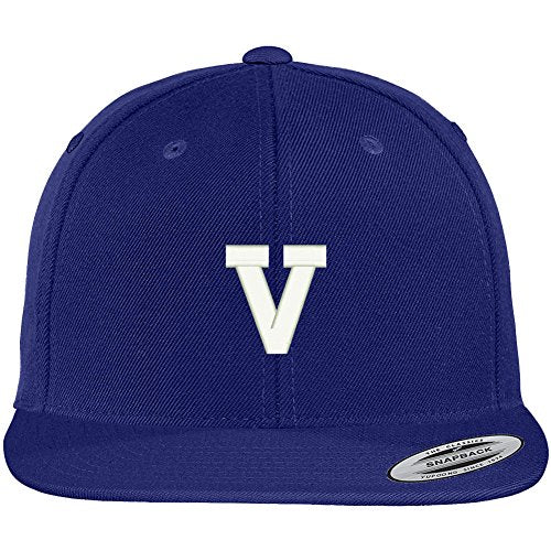 Trendy Apparel Shop Letter V Collegiate Varsity Font Initial Embroidered Baseball Cap