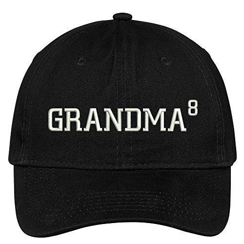 Trendy Apparel Shop Grnadma of 8 Grandchildren Embroidered 100% Quality Brushed Cotton Baseball Cap