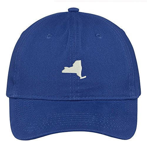 Trendy Apparel Shop New York State Map Embroidered Low Profile Soft Cotton Brushed Baseball Cap