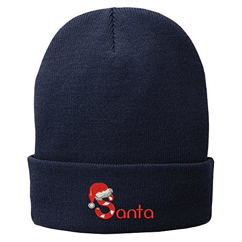 Trendy Apparel Shop Santa Hat Embroidered Winter Knitted Long Beanie