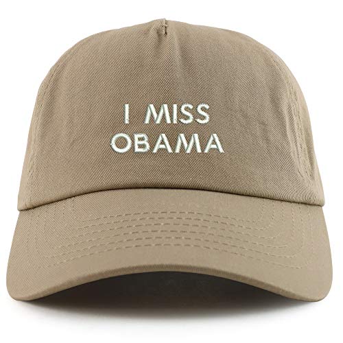 Trendy Apparel Shop I Miss Obama Embroidered 5 Panel Unstructured Soft Crown Baseball Cap