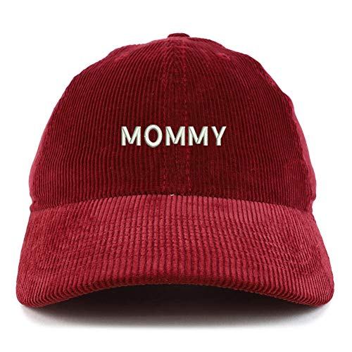 Trendy Apparel Shop Mommy Embroidered Cotton Corduroy Unstructured Baseball Cap
