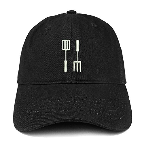Trendy Apparel Shop Barbeque Utencil Embroidered Low Profile Soft Cotton Baseball Cap