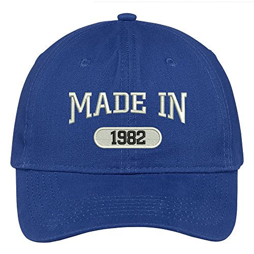 Trendy Apparel Shop 37th Birthday - Made in 1982 Embroidered Low Profile Cotton Baseball Cap