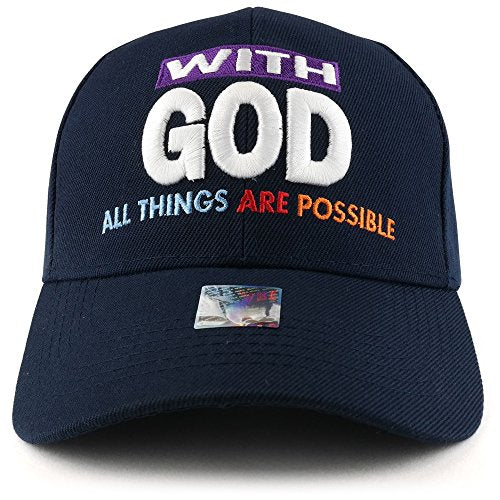Trendy Apparel Shop with GOD All Things are Possible Embroidered Structured Baseball Cap