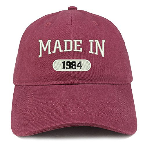 Trendy Apparel Shop Made in 1984 Embroidered 37th Birthday Brushed Cotton Cap
