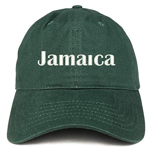 Trendy Apparel Shop Jamaica Embroidered Soft Crown 100% Brushed Cotton Cap