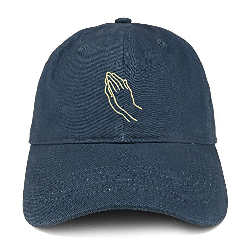 Trendy Apparel Shop Small Praying Hands Embroidered Low Profile Soft Cotton Baseball Cap