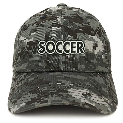 Trendy Apparel Shop Soccer Embroidered Soft Crown 100% Brushed Cotton Cap