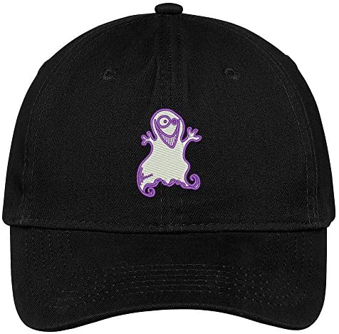 Trendy Apparel Shop Ghost Embroidered Halloween Themed Cotton Baseball Cap