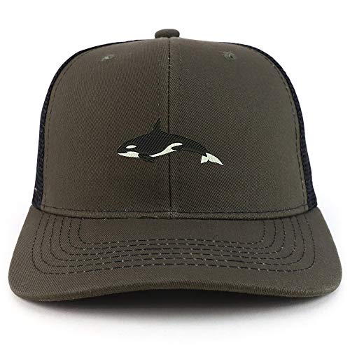 Trendy Apparel Shop Orca Killer Whale Two Tone Mesh Back Trucker Baseball Cap