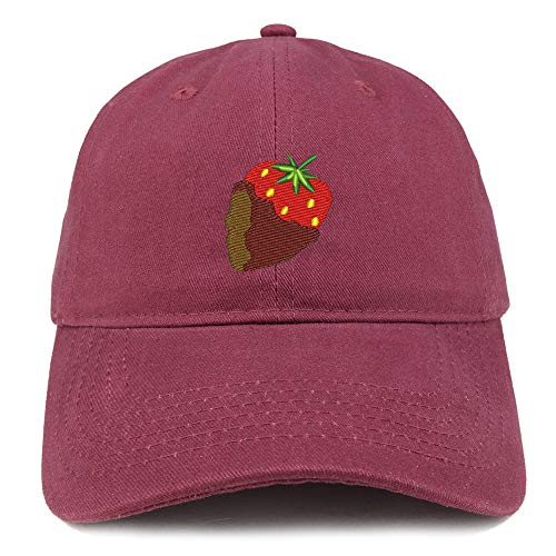 Trendy Apparel Shop Chocolate Dipped Strawberry Soft Crown 100% Brushed Cotton Cap