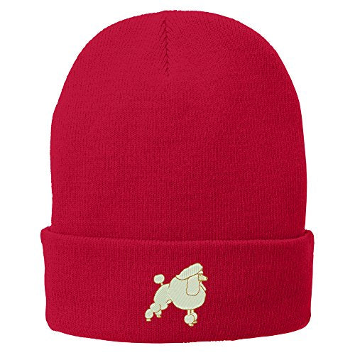 Trendy Apparel Shop Poodle Embroidered Winter Knitted Long Beanie