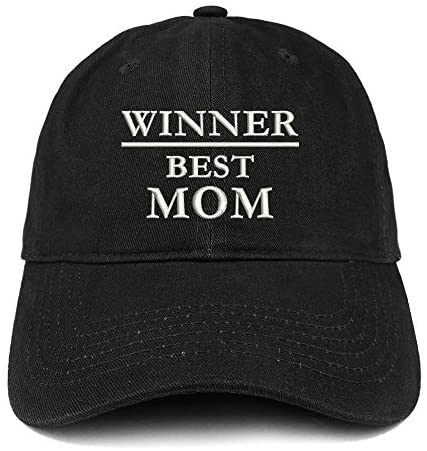 Trendy Apparel Shop Winner Best Mom Embroidered Low Profile Soft Cotton Baseball Cap