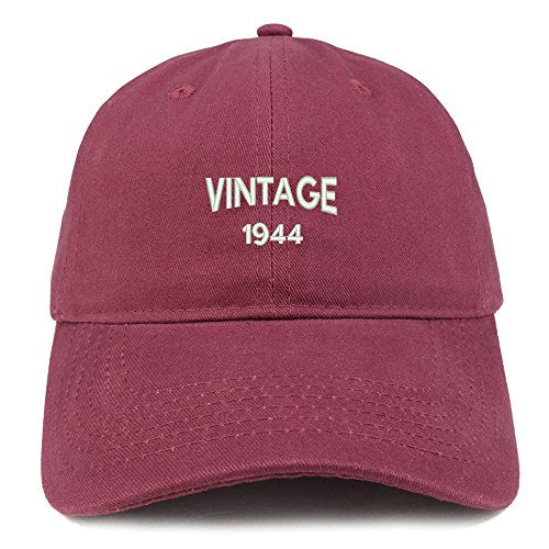 Trendy Apparel Shop Small Vintage 1944 Embroidered 77th Birthday Adjustable Cotton Cap