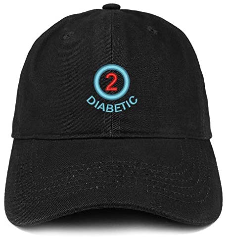 Trendy Apparel Shop Type Two Diabetic Embroidered Brushed Cotton Cap